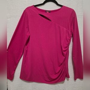 Vince Camuto Pink Long Sleeve  Top With Cutout Detail